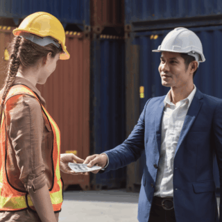 Worker being paid