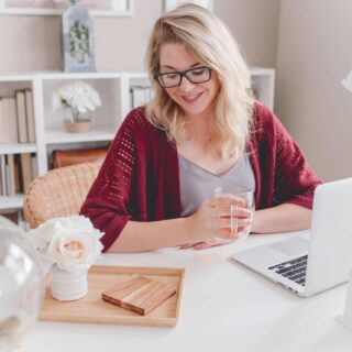 lady working at desk